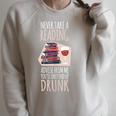 Never Take A Reading Advise For Books & Wine Lover Bookworm Raglan Sleeve Sweatshirt Heather Forest