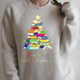 Reading Around The Christmas Tree Books Family Readers Xmas Raglan Sleeve Sweatshirt Heather Forest