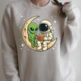 Reading Astronaut & Alien Reading Bookworm Reader Raglan Sleeve Sweatshirt Heather Forest