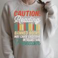 Reading Banned Books Cause Intellectual Freedom Raglan Sleeve Sweatshirt Heather Forest