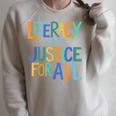 Reading Book Club Literacy And Justice For All Librarian Raglan Sleeve Sweatshirt Heather Forest