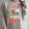 Reading Book Library Literature T-Shirt Raglan Sleeve Sweatshirt Heather Forest
