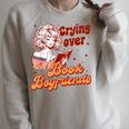 Reading Book Lover Bookish Crying Over Book Boyfriends Raglan Sleeve Sweatshirt Heather Forest