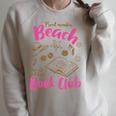 Reading Book Lover Bookish Proud Member Beach Book Club Raglan Sleeve Sweatshirt Heather Forest