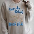 Reading Book Lover Bookish Summer Sandy A Beach Book Club Raglan Sleeve Sweatshirt Heather Forest