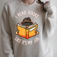 Reading Book Lover Librarian Bibliophile Teacher Raglan Sleeve Sweatshirt Heather Forest