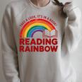 Reading Book Rainbow Literacy Learning Premium Tri-Blend Raglan Sleeve Sweatshirt Heather Forest