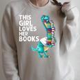 Reading Books For Girl Kids Bookworm Story Reader Raglan Sleeve Sweatshirt Heather Forest