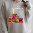 Reading Books Librarian Reader Nerd It's Fine Teacher School Raglan Sleeve Sweatshirt Heather Forest