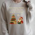 Reading Christmas Tree Book– Reading 6 7 Meme Raglan Sleeve Sweatshirt Heather Forest