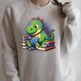 Reading Dinosaur Book Lover Cute Dino Reading Raglan Sleeve Sweatshirt Heather Forest Reading Dinosaur Book Lover Cute Dino Reading Raglan Sleeve Sweatshirt Heather Forest
