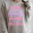 Reading Is Dreaming With Your Eyes Open Cute Quote Books Premium Tri-Blend Raglan Sleeve Sweatshirt Heather Forest