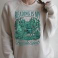 Reading Is My Favorite Sport Book Lover Bookworm Raglan Sleeve Sweatshirt Heather Forest