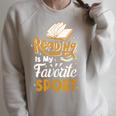 Reading Is My Favorite Sport Read Books For a Bookworm Raglan Sleeve Sweatshirt Heather Forest
