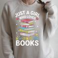 Reading Just A Girl Who Loves Books Raglan Sleeve Sweatshirt Heather Forest