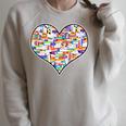 Reading Library Books Lover Heart Librarian Awesome Cute Raglan Sleeve Sweatshirt Heather Forest