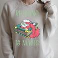 Reading Is Magic Book Reader Raglan Sleeve Sweatshirt Heather Forest
