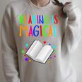Reading Is Magical I Love To Read Book Lovers Teacher Raglan Sleeve Sweatshirt Heather Forest