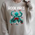 Reading For Men Women Octopus Books Geek Read Learning Raglan Sleeve Sweatshirt Heather Forest