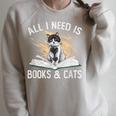 Reading All I Need Is Books & Cats Raglan Sleeve Sweatshirt Heather Forest Reading All I Need Is Books & Cats Raglan Sleeve Sweatshirt Heather Forest