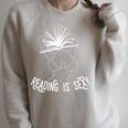 Reading Is The New Sexy For Book Lovers Raglan Sleeve Sweatshirt Heather Forest Reading Is The New Sexy For Book Lovers Raglan Sleeve Sweatshirt Heather Forest