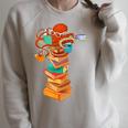 Reading Octopus Tea Coffee Book Lover Bookworm Reader Raglan Sleeve Sweatshirt Heather Forest