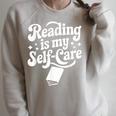 Reading Is My Self-Care Cozy Book Lover Tee Raglan Sleeve Sweatshirt Heather Forest