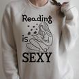 Reading Is Sexy For Book Lovers Comic Readers Manga Fans Raglan Sleeve Sweatshirt Heather Forest