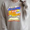 Reading Is My Superpower Comic Book Raglan Sleeve Sweatshirt Heather Forest Reading Is My Superpower Comic Book Raglan Sleeve Sweatshirt Heather Forest