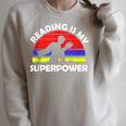 Reading Is My Superpower Design Book Design Book Lovers Raglan Sleeve Sweatshirt Heather Forest