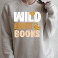 Reading Teacher Book Reader Student Leopard Wild About Books For Men Women Raglan Sleeve Sweatshirt Heather Forest