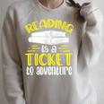 Reading Is A Ticket To Adventure Bookworm Book Reading Raglan Sleeve Sweatshirt Heather Forest Reading Is A Ticket To Adventure Bookworm Book Reading Raglan Sleeve Sweatshirt Heather Forest