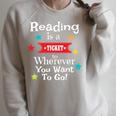 Reading Is a Ticket To Wherever Fun Book Read Library Raglan Sleeve Sweatshirt Heather Forest Reading Is a Ticket To Wherever Fun Book Read Library Raglan Sleeve Sweatshirt Heather Forest