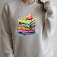 Reading Watercolor Books Love Books Girls Raglan Sleeve Sweatshirt Heather Forest