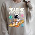 Reading Is Out Of This World Cute Astronaut Books Lover Raglan Sleeve Sweatshirt Heather Forest Reading Is Out Of This World Cute Astronaut Books Lover Raglan Sleeve Sweatshirt Heather Forest