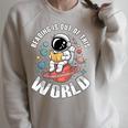 Reading Is Out Of This World Library Week World Book Day Raglan Sleeve Sweatshirt Heather Forest