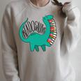 Readosaurus Cute Dinosaur Reading Books Reading Raglan Sleeve Sweatshirt Heather Forest