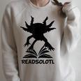 Readsolotl Axolotls Funny Kids Reading Fish Books Kawaii Raglan Sleeve Sweatshirt Heather Forest
