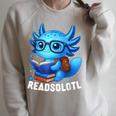 Readsolotl Blue Kawaii Axolotl Book Lover Reading Raglan Sleeve Sweatshirt Heather Forest Readsolotl Blue Kawaii Axolotl Book Lover Reading Raglan Sleeve Sweatshirt Heather Forest