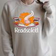Readsolotl Book Lover & Axolotl Raglan Sleeve Sweatshirt Heather Forest