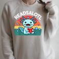 Readsolotl Read Book Axolotl Shirt Salamander Boys Girl Kids Raglan Sleeve Sweatshirt Heather Forest