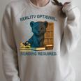 Reality Optional Reading Required Gamer Panther Book Raglan Sleeve Sweatshirt Heather Forest