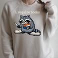 I Require Books Raccoon Raglan Sleeve Sweatshirt Heather Forest
