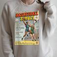 Retro Basketball Player Comic Book Style Dunker Graphic Raglan Sleeve Sweatshirt Heather Forest