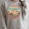 Retro Book Bookworm Book Lover Reader Reading Raglan Sleeve Sweatshirt Heather Forest