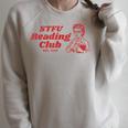 Retro Book Lover Reading Club Quote Raglan Sleeve Sweatshirt Heather Forest