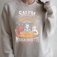 Retro Salem Book Club Bookish Witchy Spooky Halloween Raglan Sleeve Sweatshirt Heather Forest