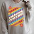 Retro Style Take a Look It's In a Book Raglan Sleeve Sweatshirt Heather Forest Retro Style Take a Look It's In a Book Raglan Sleeve Sweatshirt Heather Forest
