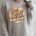Retro Tired Moms Book Club Bookish Booktrovert Mother's Day Raglan Sleeve Sweatshirt Heather Forest