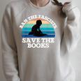 Retro Vintage Ban The Fascists Save The Books Book Lovers Raglan Sleeve Sweatshirt Heather Forest
